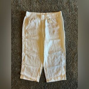 J. Jill Cream Linen Trousers